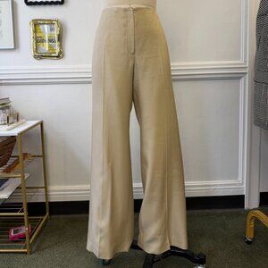 Ann Taylor 100% Silk Wide Leg High Waisted Lined Pants Size 8 Femme Office Siren